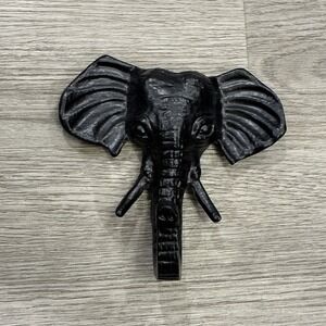 Elephant Wall Hook Cast Iron Key Coat Towel Hanger Cabin Lodge Antique Style